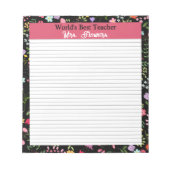 先生ギフトの世界の最高のパーソナライズへ ノートパッド (正面)