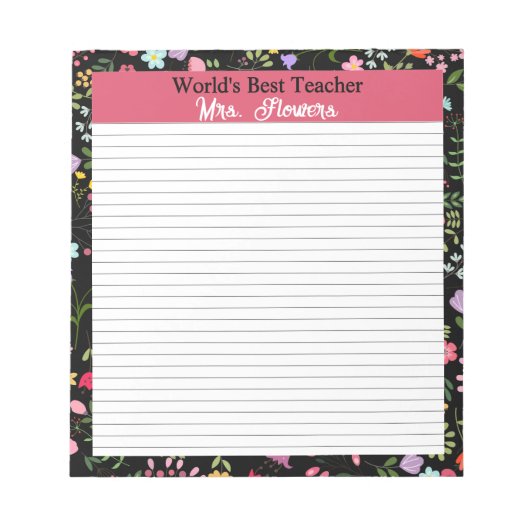 先生ギフトの世界の最高のパーソナライズへ ノートパッド (正面)