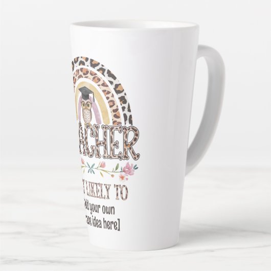 🎓先生ギフトアイディア:最も可能性が高いカスタム文字 カフェラテマグ (右アングル)