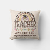 🎓先生ギフトアイディア:最も可能性が高いカスタム文字 クッション (正面)