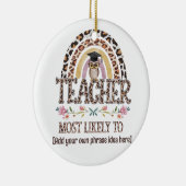 🎓先生ギフトアイディア:最も可能性が高いカスタム文字 セラミックオーナメント (右)