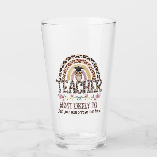 🎓先生ギフトアイディア：最も可能性が高いカスタム文字 タンブラーグラス (正面)