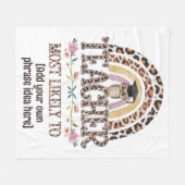 🎓先生ギフトアイディア：最も可能性が高いカスタム文字 フリースブランケット (正面(横))