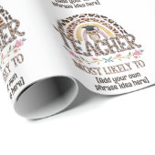 🎓先生ギフトアイディア:最も可能性が高いカスタム文字 ラッピングペーパー (ロールコーナー)