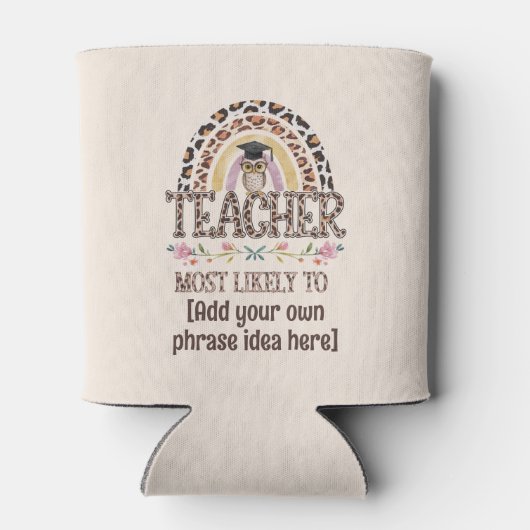 🎓先生ギフトアイディア：最も可能性が高いカスタム文字 缶クーラー (裏面)