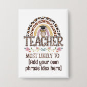 🎓先生ギフトアイディア：最も可能性が高いカスタム文字 缶バッジ (正面)