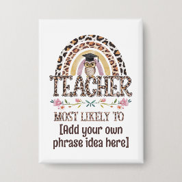 🎓先生ギフトアイディア：最も可能性が高いカスタム文字 缶バッジ