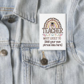 🎓先生ギフトアイディア:最も可能性が高いカスタム文字 缶バッジ (インサイチュ)