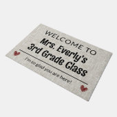 先生ギフトカスタマイズ可能な教室へようこそ ドアマット (アングル)