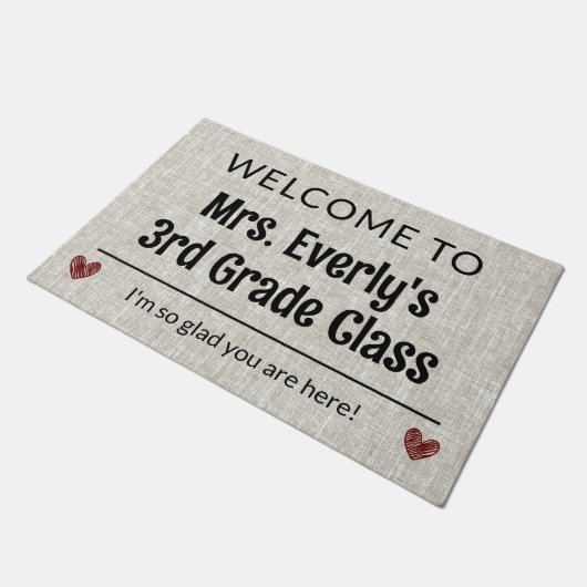先生ギフトカスタマイズ可能な教室へようこそ ドアマット (アングル)