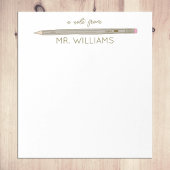 先生ギフトカスタム図解入りの、写真付きのグレイ鉛筆 ノートパッド