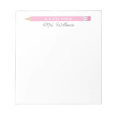 先生ギフトカスタム図解入りの、写真付きのシンプルピンクペンシル ノートパッド (正面)