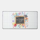 先生ギフトカスタム水彩新学期 デスクマット (正面)