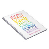 先生ギフトカラフル虹浮き上がり語群 ノートブック (右側)