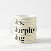 先生ギフトノート帳スタイルパーソナライズされた先生 コーヒーマグカップ (正面左)