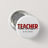 先生ギフトパーソナライズされた先生 缶バッジ (正面&裏面)