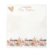 先生ギフトブック&コーヒーラテ愛好家 ノートパッド (正面)