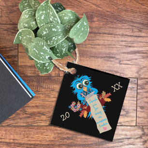 先生ギフトラベルかわいいブルーフクロウ フェイバータグ