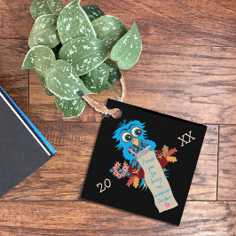 先生ギフトラベルかわいいブルーフクロウ フェイバータグ