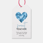 先生ギフトラベルと青ハート ギフトタグ (正面)