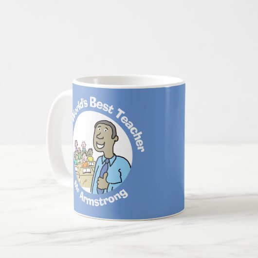 先生ギフト世界最高の雄先生 コーヒーマグカップ (正面左)