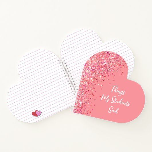 先生ギフト先生感謝ギフトハート ノートブック (内部)