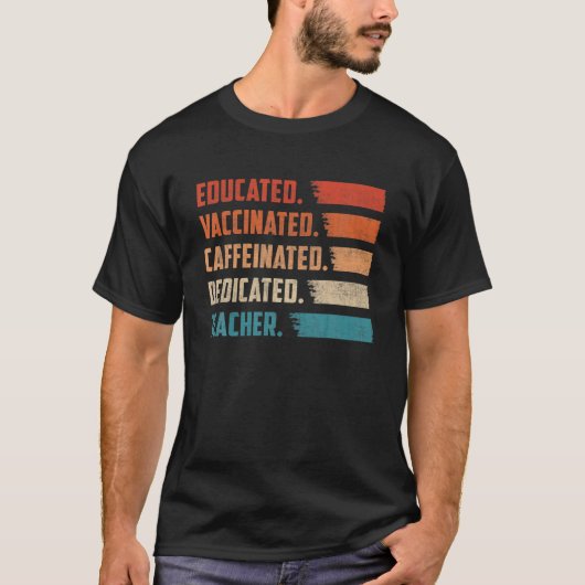 先生ギフト教育ワクチン入りカフェイン入りデジック Tシャツ (正面)