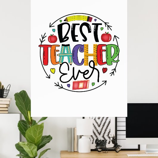 先生ギフト最高の先生エバー ポスター (ホームオフィス)