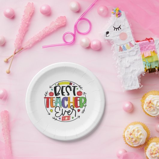 先生ギフト最高の先生 ペーパープレート (パーティー)