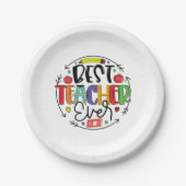 先生ギフト最高の先生 ペーパープレート (正面)