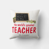 先生ギフト枕教育者おもしろいギフト先生 クッション (裏面)