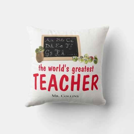 先生ギフト枕教育者おもしろいギフト先生 クッション (裏面)