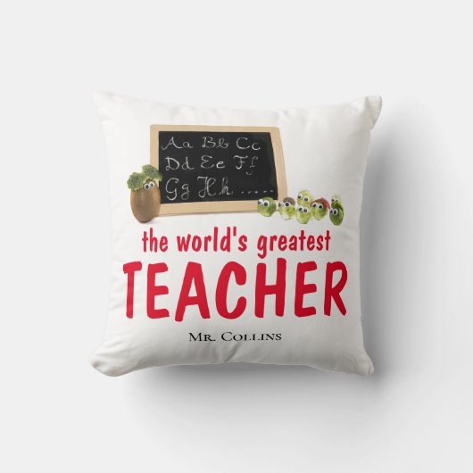 先生ギフト枕教育者おもしろいギフト先生 クッション (正面)