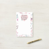 先生ギフト水彩ハート ポストイット (デスク上)