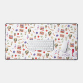 先生ギフト水彩学校給料台本の名前 デスクマット (キーボード&マウス)