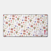 先生ギフト水彩学校給料台本の名前 デスクマット (正面)