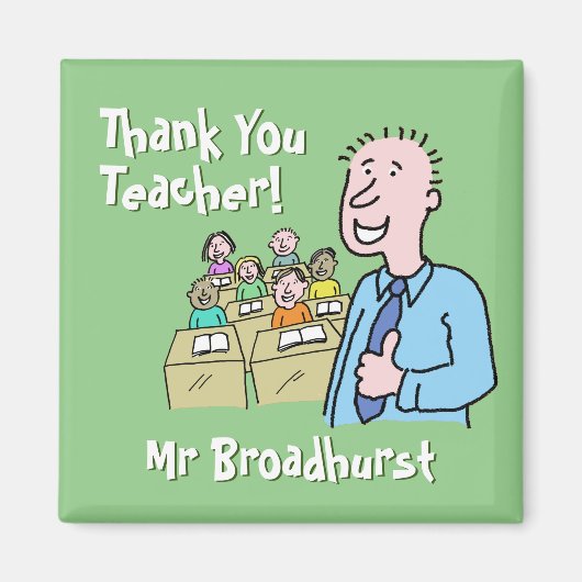 先生ギフト男性先生 マグネット (正面)