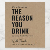 先生ギフト私たちの子供が飲む理由かもしれない ワインラベル (シングルラベル)