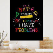先生ギフト私は数学先生 ポスター (キッチン)
