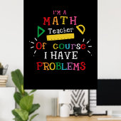 先生ギフト私は数学先生 ポスター (ホームオフィス)