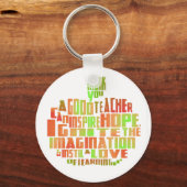 先生ギフト記念アップル引用文ありがとう キーホルダー (正面)