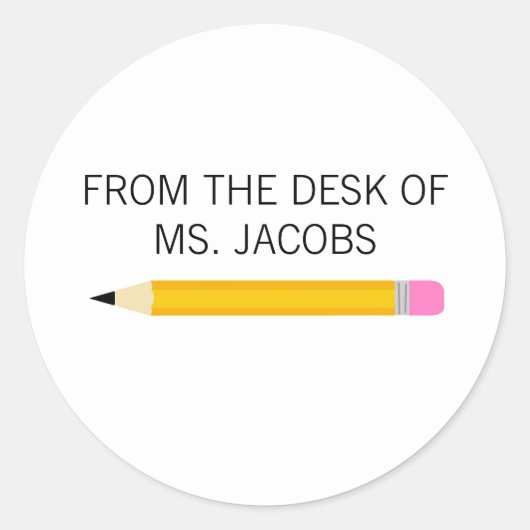 先生ギフト鉛筆 ラウンドシール (正面)