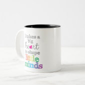 先生ギフト：学校の初日、先生 ツートーンマグカップ (正面左)