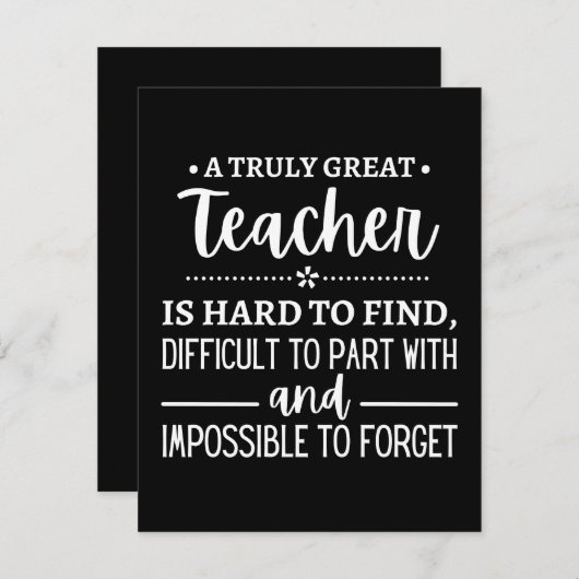 先生ギフト、真の素晴らし先生 セーブザデート (正面/裏面)