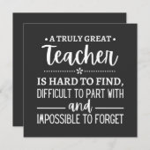 先生ギフト、真の素晴らし先生 招待状 (正面/裏面)