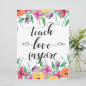 先生ギフ教えトラヴ引用文フローラ文字 カード (スタンド正面)