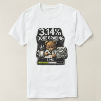先生クマが試験の答案を採点する Tシャツ