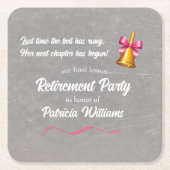 先生クラシックスクールベルリタイアメントパーティー スクエアペーパーコースター (正面)