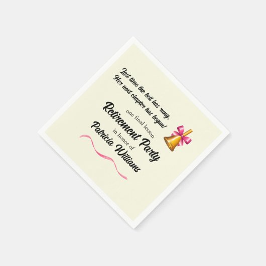 先生クラシックスクールベルリタイアメントパーティー スタンダードカクテルナプキン (角)