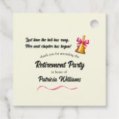 先生クラシックスクールベルリタイアメントパーティー フェイバータグ (裏面)